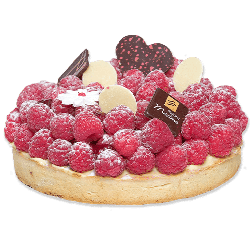 Tarte aux framboises fond sablé