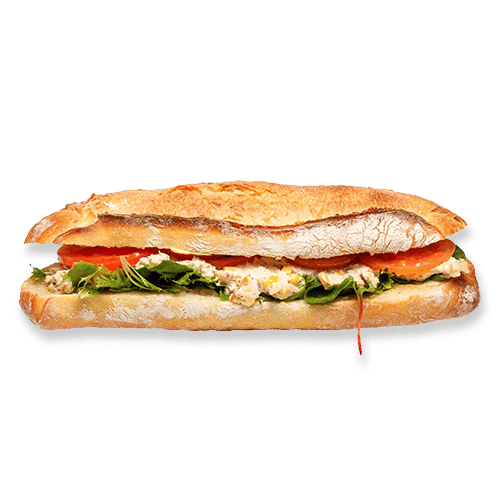 Complet au saumon sur baguette