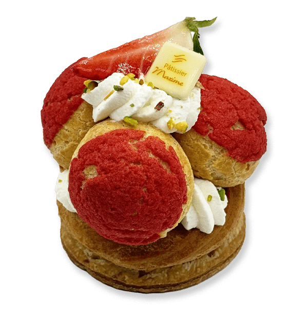 Le Saint Honoré à la fraise et pistache